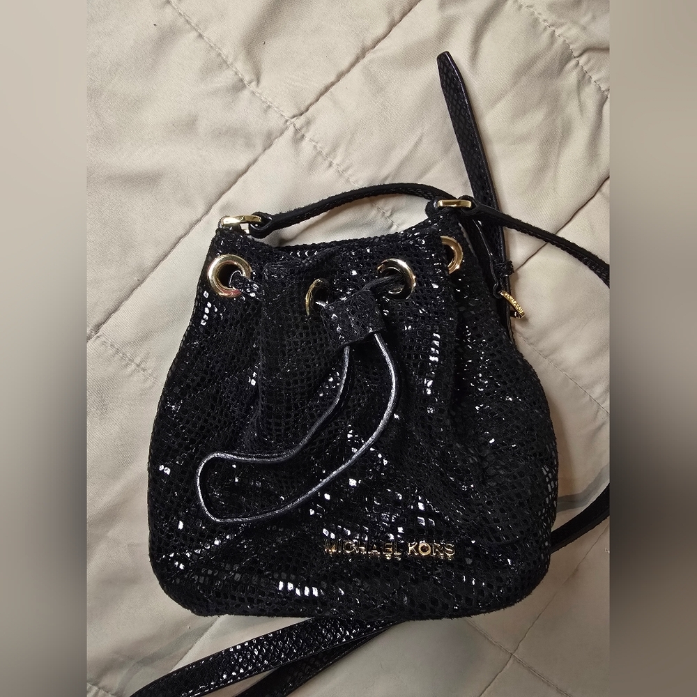 Michael Kors Black Sequin Drawstring Bag - Picture 5 of 5